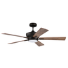 Litex Industries 52” Bronze Finish Ceiling Fan Includes Blades, LED Light Kit & Remote WE52EB5LR